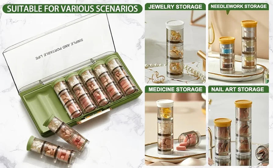 DMNYDM Pill Box 7 Days 21 Compartments, Weekly Pill Box Portable with Large Separate Compartments for Medicines, Vitamins, Fish Oil, Dietary Supplements etc. 
