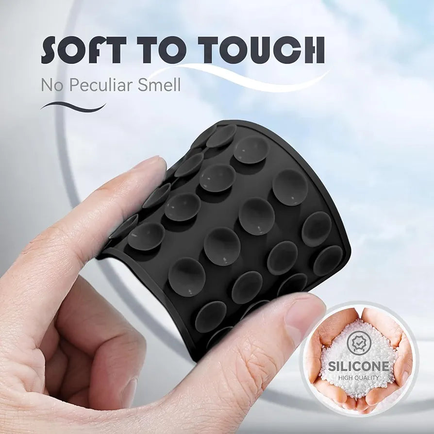 EDNITA Suction Phone Case, Phone Suction Sticker, Silicone Suction Phone Case for Hands-Free Mobile Accessory Holder Grip, Video Phone Accessory Compatible Mirror, Shower-Black 