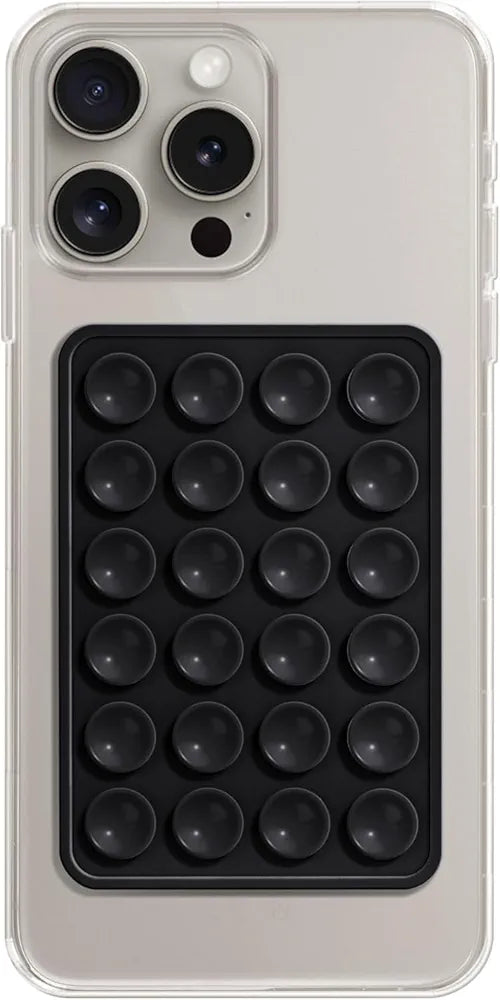 EDNITA Suction Phone Case, Phone Suction Sticker, Silicone Suction Phone Case for Hands-Free Mobile Accessory Holder Grip, Video Phone Accessory Compatible Mirror, Shower-Black 