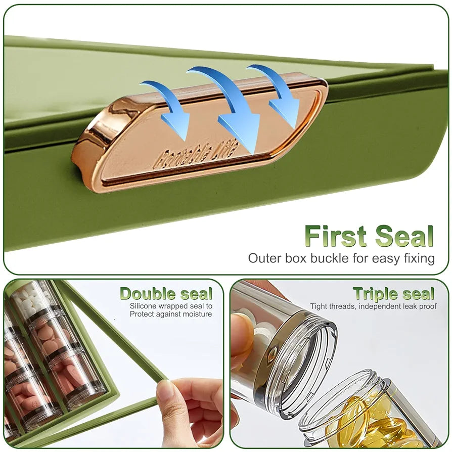 DMNYDM Pill Box 7 Days 21 Compartments, Weekly Pill Box Portable with Large Separate Compartments for Medicines, Vitamins, Fish Oil, Dietary Supplements etc. 