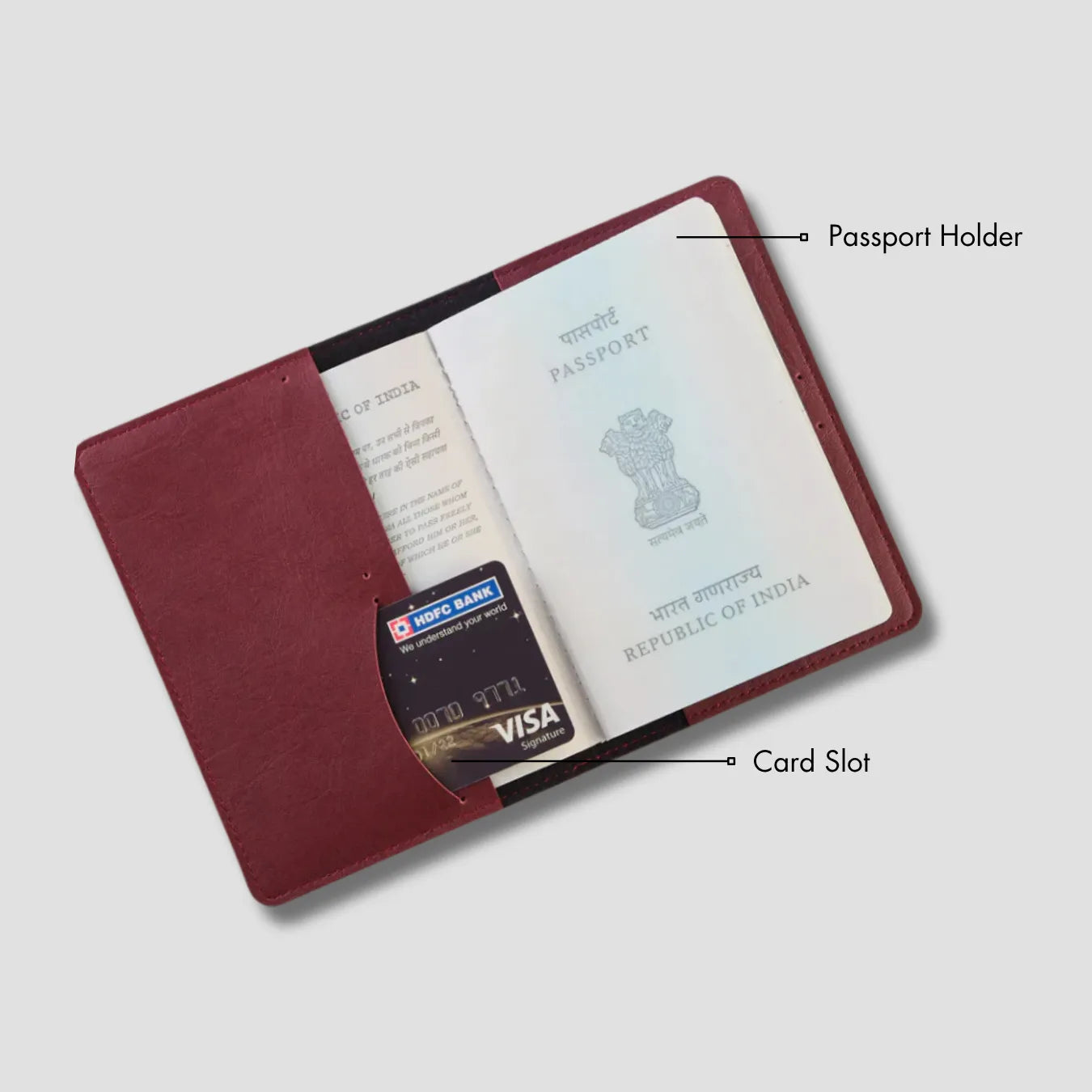 PERSONALISED PRINTED PASSPORT COVER - TROPICAL VIBES - MAROON